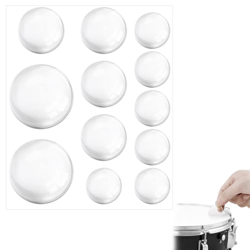 MOLZINY 12 Pezzi Gel Smorzatori per Batteria Gel per Silenziatore per Tamburo Cuscinetti Gel per marmitta per Batteria Sordine Batteria Acustica Silenziatori per Batteria Ovali Morbidi Cuscinetti