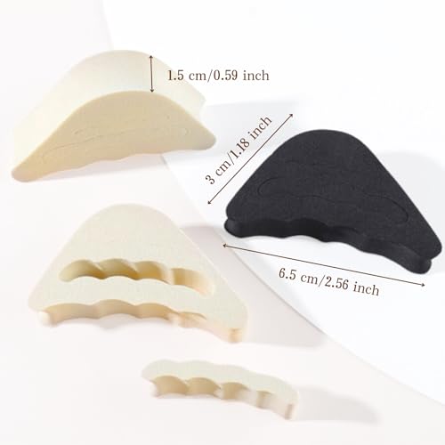 Plantillas ajustables para zapatos, 4 pares, negro y beige miniatura 7