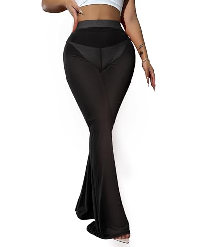 Sheer Pants for Women Mesh Pants Bathing Suit Cover Sexy Swimsuit Coverup for Women See Through Pants Swim Lace Pants2