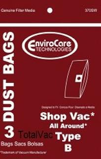 Replacement Part for Shop Vac 370SW All Around Type B Vacuum Bags (3 Pack 9 Bags)