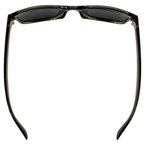 Epoch Eyewear Romeo Rocky Polarized Sunglasses For Men or Women Crystal Gray Frame w/Polarized Smoke Lens4