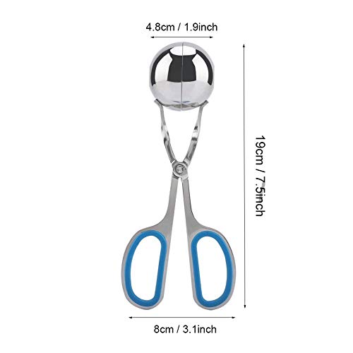 TOPINCN Meatball Mould Non-Stick Meat Ballers Stainless Steel Ice Tongs Rice Balls Meatball Cookie Scoop Reusable Packaging (Blue) - Image 2