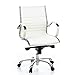 Produktbild hjh OFFICE 660512 Profi Chefsessel Parma 10 Leder Weiß/Chrom moderner Bürostuhl, mittelhohe Rückenlehne