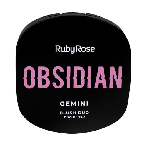 Blush Duo Gemini Obsidian Ruby Rose - Texturas Cremosa e Compacta, Acabamento Versátil e Natural, Lo