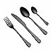 zastawa stołowa Cutlery Ze Stali Nierdzewnej Sztućce Widelec Spoon Nóż Zestaw Stołowe Zestaw Obiad Obiadowy Zestaw Nożów Wózek Wedding Silverware Set Prostota (Color : Black 1set)
