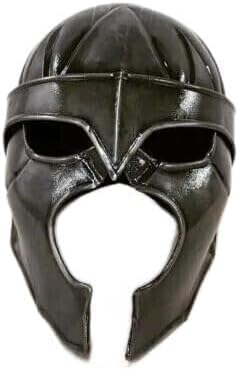 Medieval Warrior Helmet, Black Metal, Viking Style Armor, Historical Costume Accessory