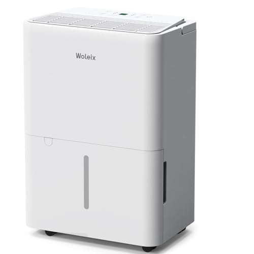 Woleix Luftentfeuchter elektrisch 20L, Entfeuchter elektrisch für Keller, Raumentfeuchter elektrisch 39dB für Räume bis zu 150m³/50m², mit 1M...