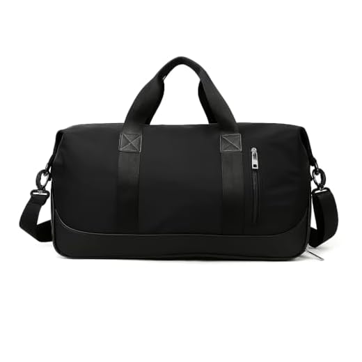 Bolsa De Mão Mala Viagem Academia Feminina Masculina Super Grande, Compartimentos Com Zíper, Espaço Para Tênis Ou Roupas Sujas Alça Removível Modelo Transversal Bordo Poliéster (Preto Clássico)