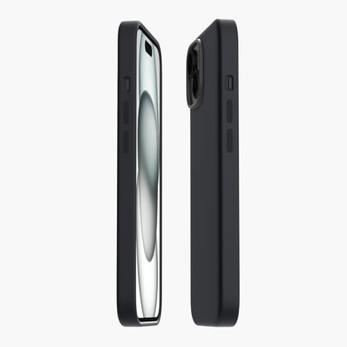 Image of CASEGEAR Silicone Snap Fit Back Cover Case Compatible with iPhone 15 Plus | 8 Feet Drop Protection | Compatible with MagSafe | 360 Protection | Shockproof & Scratch Resistant | Black