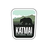 Vagabond Heart Katmai National Park Vinyl Sticker - Waterproof Decals for Laptop Water Bottle Hydro Flask Car Bumper - Travel Souvenir - UV Fade Resistant - Gift for Hikers - 2.75 inch