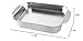 Stainless Steel Rectangular Lasagna Pan Deep Roasting Pan 33/37/41/45/51cm Fish Baking Tray Cake Pan Food Dish Steam Plate Servicing Platter Dishwasher Safe for Cooking Turkey Beef (33cm,Silver)