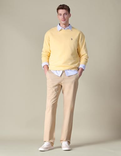 Image of U.S. Polo ASSN. Knitted Relaxed Fit Sweatshirt for Men - Comfortable, Full Sleeves Men Sweatshirts