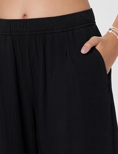 Image of Gap Women Solid Relaxed Fit Full Length Trousers