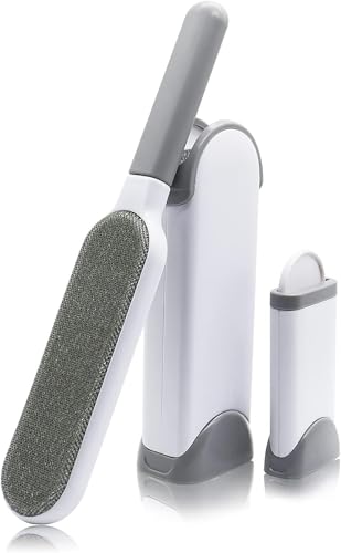 Stoat® Brosse Anti Poils Animaux Double Face, Ensembles de Brosse à Peluches Réutilisable, Enlève les Poils d’animaux.