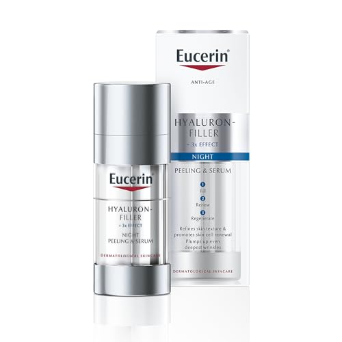 Eucerin Hyaluron-Filler Night Peeling & Serum 30ml, Dual-Efficacy Serum to Reduce Visible Signs of Ageing, Advanced Skincare with Hyaluronic Acid and AHA