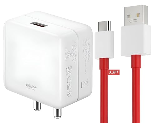 Image of Original Orignal 65W USB Type C Fast Charger with Data Cable Dash /Warp /SuperVooc Compatible with Oneplus 11 /11R /10 /10 Pro /10R /10T /9 Pro /9RT /9R /8 Pro /8T /7 /7T /6 /5 and Nord Series (CXZ24)