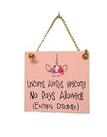 Algopix Similar Product 13 - Unicorns Welcome  Wooden Door Sign