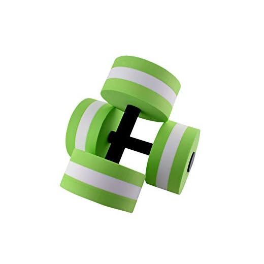 Davidamy's gift Water Aerobic Exercise Foam Dumbells Pool Resistance 1 Pair, Water Fitness Exercises Equipment for Weight Loss Green