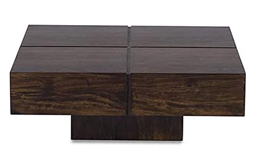 Image of Wooden Center Table for Living Room | Coffee Table for Home Wooden Coffee Table for Living Room and Office | Tea Table | Sofa Set Center Table Walnut Finish