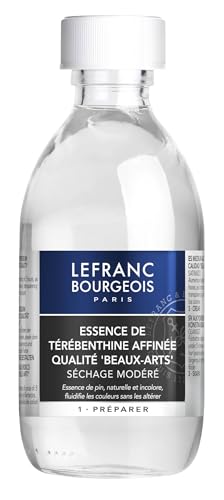 Lefranc Bourgeois Disolventes y aceites para Pintura al óleo, Aditivos, Esencia trementina, Flacon 250ml, 250