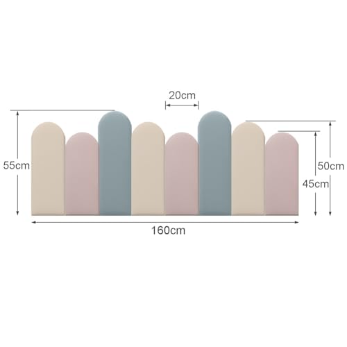 Acolchado de pared 3D infantil en forma ovalada autoadhesivo para cabecero de tatami 3