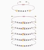CVDYWDJIE 6 Pulseras De Amor Nupcial, 6 Insignias De Boda, Confeti De Boda De 10 G, Pulsera Trenzada Ajustable, Accesorios De Decoración De Boda para Mujer.