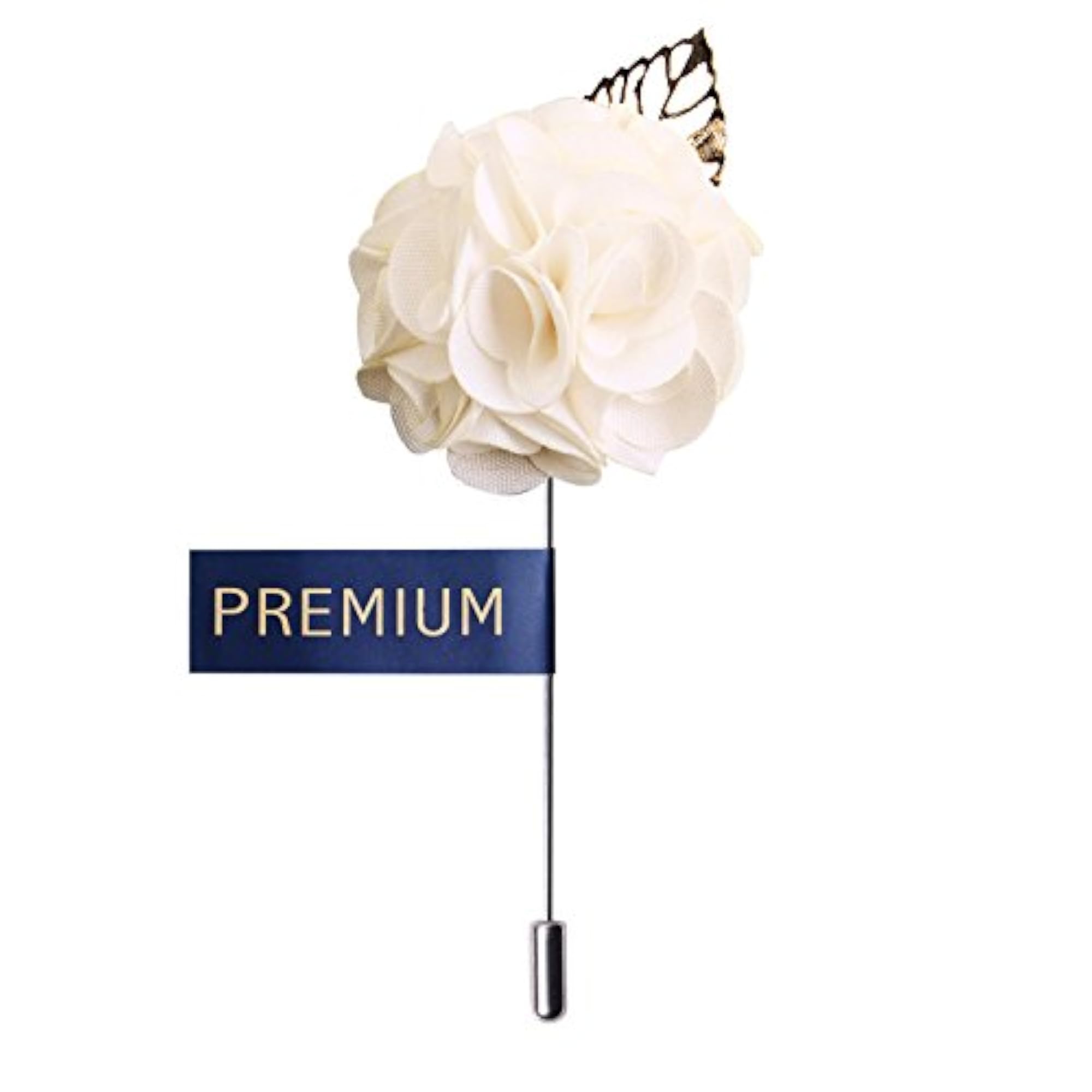 Men's A Sombre Retreat Off White Brooch, Elegant Design