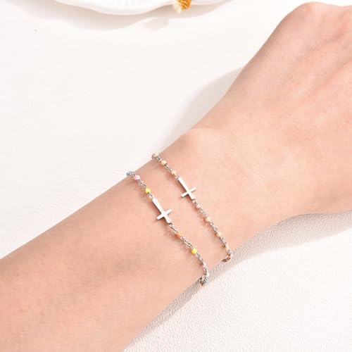 Cross Bracelet for Girls, Easter Basket Stuffers for Teens Girls Baptism Confirmation First Communion Christian Easter Jewelry Gifts4