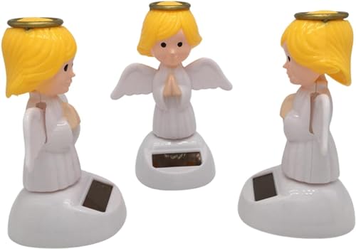 image for Luhaomisky Yellow Solar Powered Bobble Head Toy - Cute Solar Angel Bob