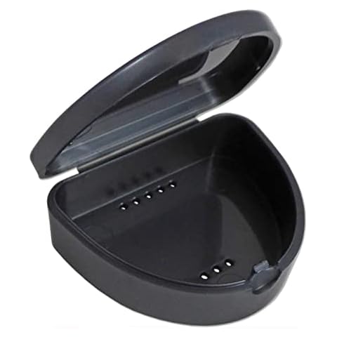 Slim Orthodontic Dental Case - Colour & Glitter Choices for Retainers, Bleaching Trays, Dentures & More (Grey) Cover