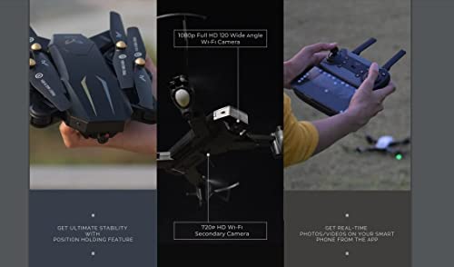 Image of Garuda 1080 Black Wifi Hd 1080P + 720 P Fpv Dual Camera, Box Version, Position Locking Drone (Garuda Black Drone)