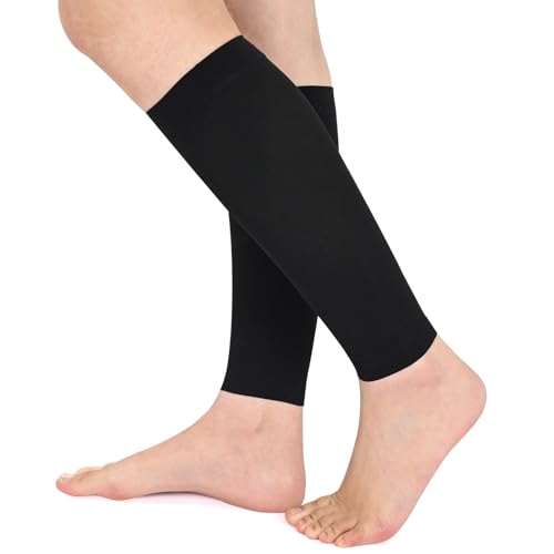 Evolyline 20-30 mmHg Graduated Calf Compression Sleeves for Women & Men, Medical Footless Compression Socks for Calf Support, Compression Calf Sleeves for Shin Splint Varicose Vein Edema Recovery