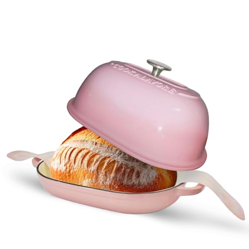 Cast Iron Bread Oven,6 QT Bread Oven,Thick Enameled Loaf Pan with Lid,Bread Pans for Homemade...