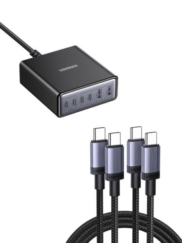 UGREEN Zapix 100W Caricatore USB C Multiplo Stazione di Ricarica GaN con UGREEN Confezione Doppi…