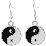 iplusmile Pendientes Mujer Negro Blanco Retro Tai Chi Ligero Elegante para Fiesta Diario