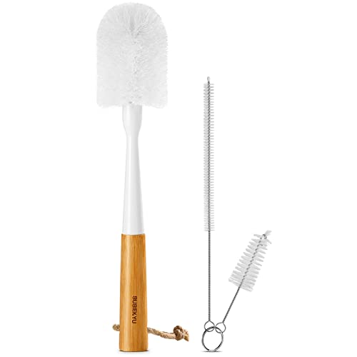 Image of SUBEKYU Bottle Brush, Baby Bottle Brush with Nipple and Straw Cleaner Set for Cleaning Water Bottle