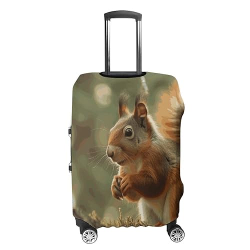 Wildlife Forest Squirrel Luggage Cover, Washable Elastic Suitcase Cover Protector Fit 18-32 Inch Luggage4