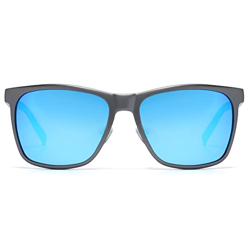 Image of DUCO Mens Sunglasses Polarized UV Protection Retro Rectangular Frame Sun Glasses for Driving Fishing 100% UV Blocking 3029H