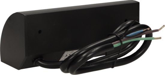 Multiprise de bureau - Prise d'angle en saillie - Fiche de distribution avec 2 prises - Prise de terre - Noir