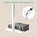 WALI Projector Ceiling Mount Tray，Projector Wall Mount Holds up to 22lbs，Height Adjustable Universal Projection Mount Tray 13.7'' x 8.6'', No Hole Installation, Hidden Cable Routing, White (PM-005-W)