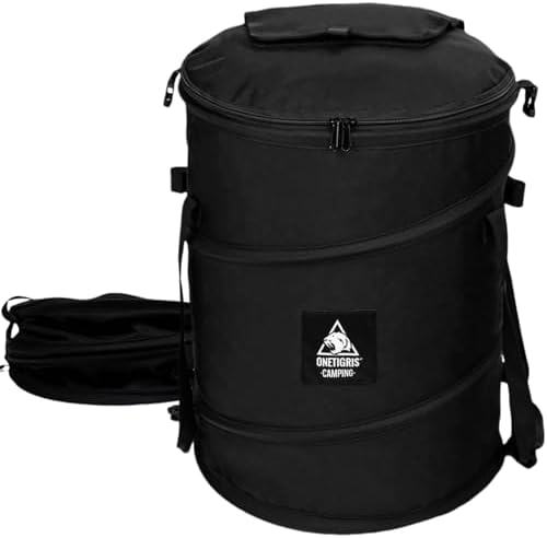 ONETIGRIS Collapsible Trash Can for Camping,12 Gallon Pop up Tras...