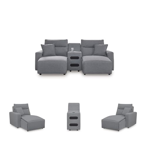 Image of Signature Design by Ashley 3-Piece Power Reclining Sectional Sofa, Gray