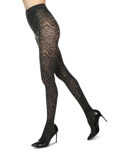 Image of MeMoi Women's Zebra Zen Opaque Nylon Tights