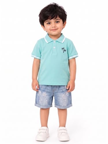 Image of Krishn Creations Kids Clothes for Boys | Cotton Printed Half Sleeve T-shirt and Shorts Baby Boy Dress | Casual Wear Kids Clothes
