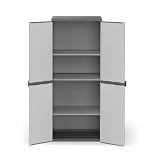 Armario de resina con 2 puertas y estantes para interior o exterior 68 x 40 x 165 cm