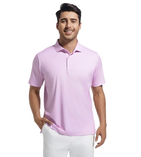 Alex Vando Mens Golf Shirt Moisture Wicking Classic Print Golf Shirts for Men
