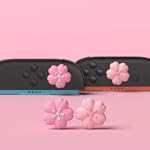 PlayVital Thumb Grips for Nintendo Switch 2 | (4-Pack) Kawaii Thumb Grip Caps for Switch2, Comfortable Silicone Joystick Caps - Thumbstick Cover for Joycon 2 - Blush Cherry Blossom Petals