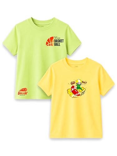 Image of Kidbea Bamboo Unisex Kids T-Shirt Ultra-Soft Premium Half Sleeve Graphic Tee for Boys & Girls, Casual Summer Wear for Toddlers & Kids