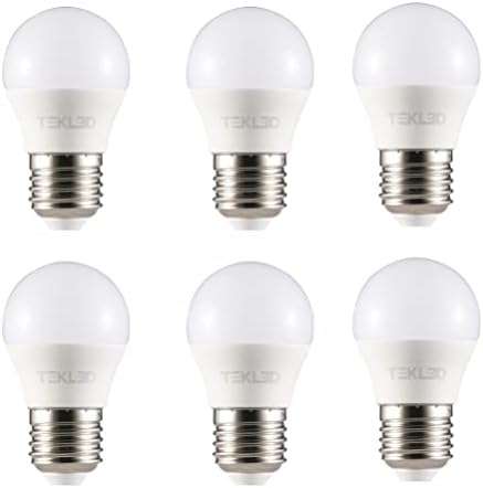 TEKLED® G45 Golf Ball DIMMABLE LED Bulbs | E27 Edison Screw | Energy Saving 5W Light Bulb 40W Incandescent Bulb Equivalent | 2700K 400LM | 6-Pack | Warm White
