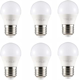 TEKLED® G45 Golf Ball DIMMABLE LED Bulbs | E27 Edison Screw | Energy Saving 5W Light Bulb 40W Incandescent Bulb Equivalent | 2700K 400LM | 6-Pack | Warm White